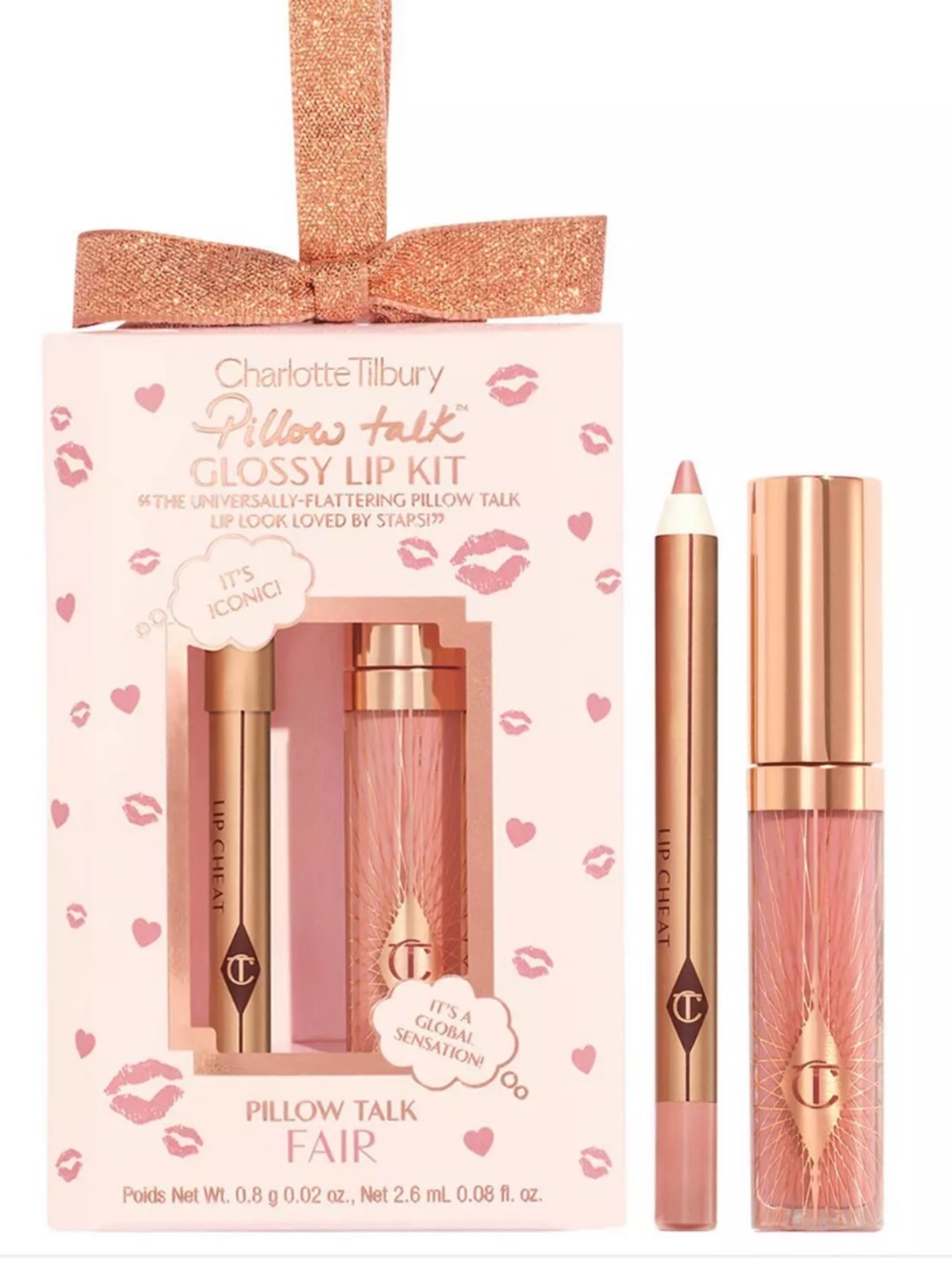 Charlotte Tilbury Pillow Talk Glossy Lip Kit - Fair (Soft Pink)
